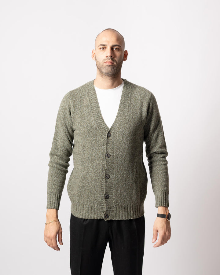 Cardigan Bottoni Mulinè Verde 