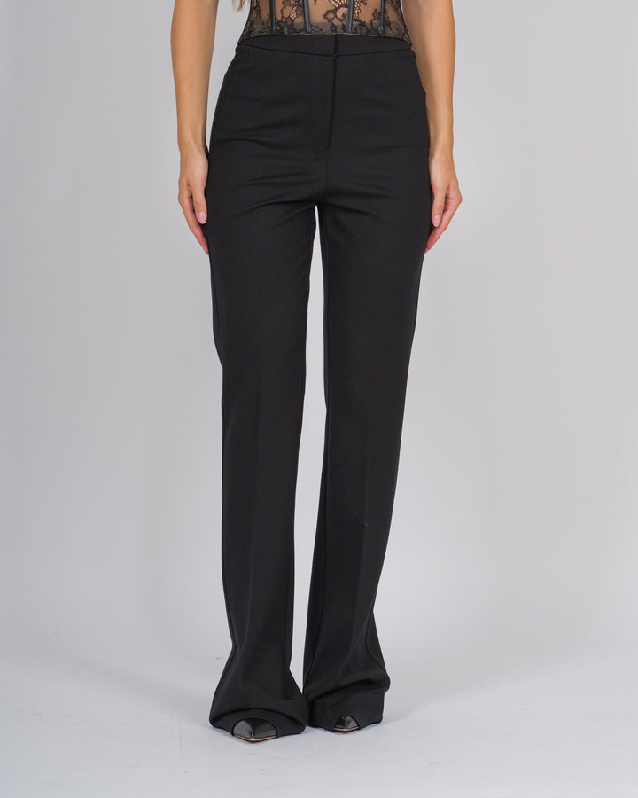 Pantalone vita alta in crepe nero 