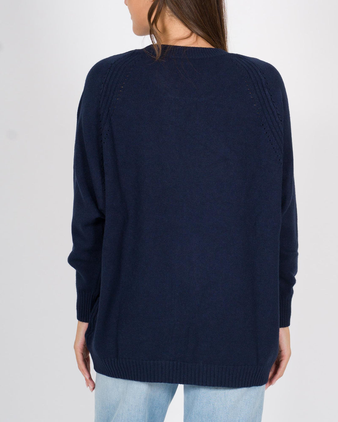 Maglia Over A coste Blu 