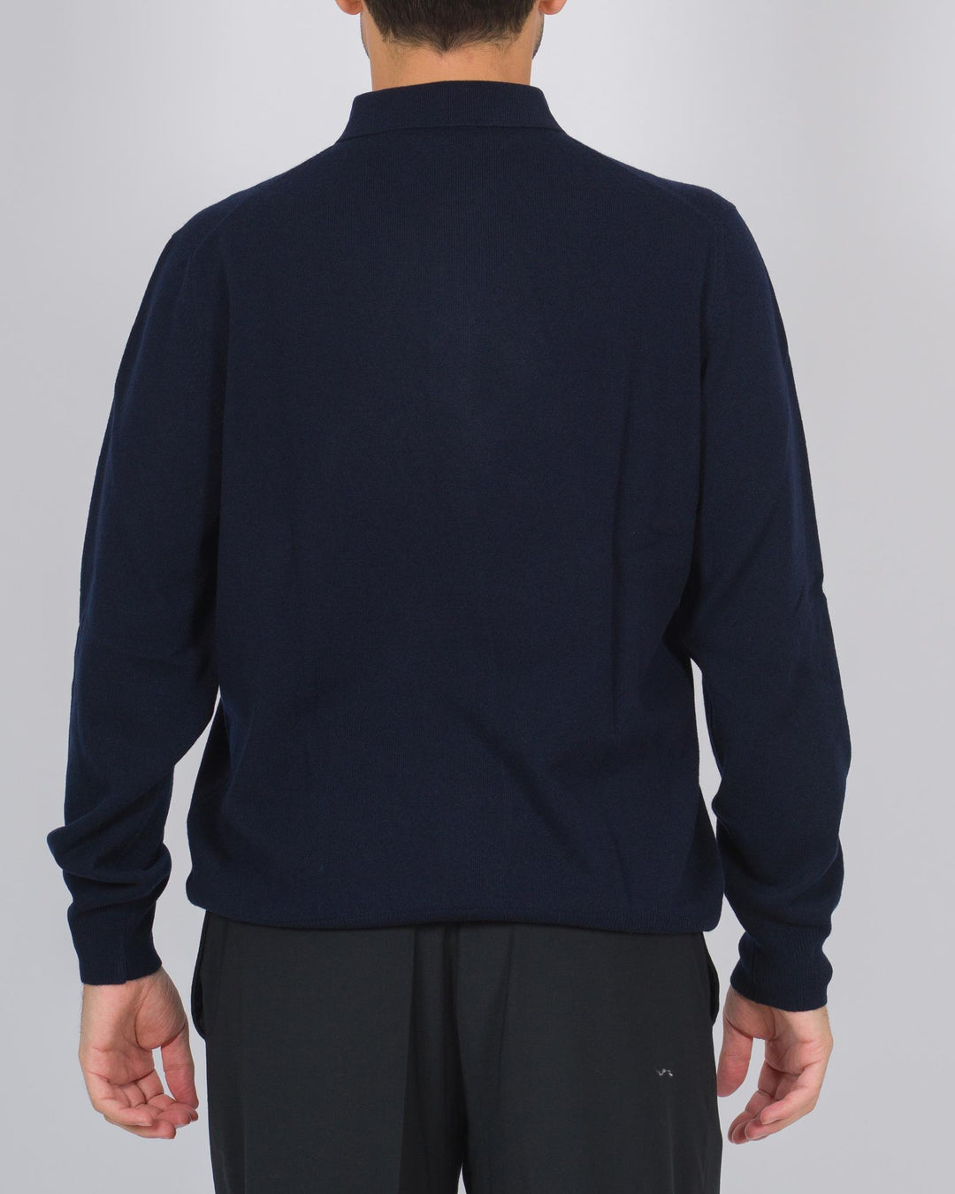 Polo tre bottoni cashmere blu 