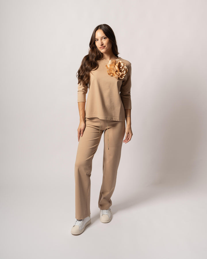 Pantalone Felpa Beige 