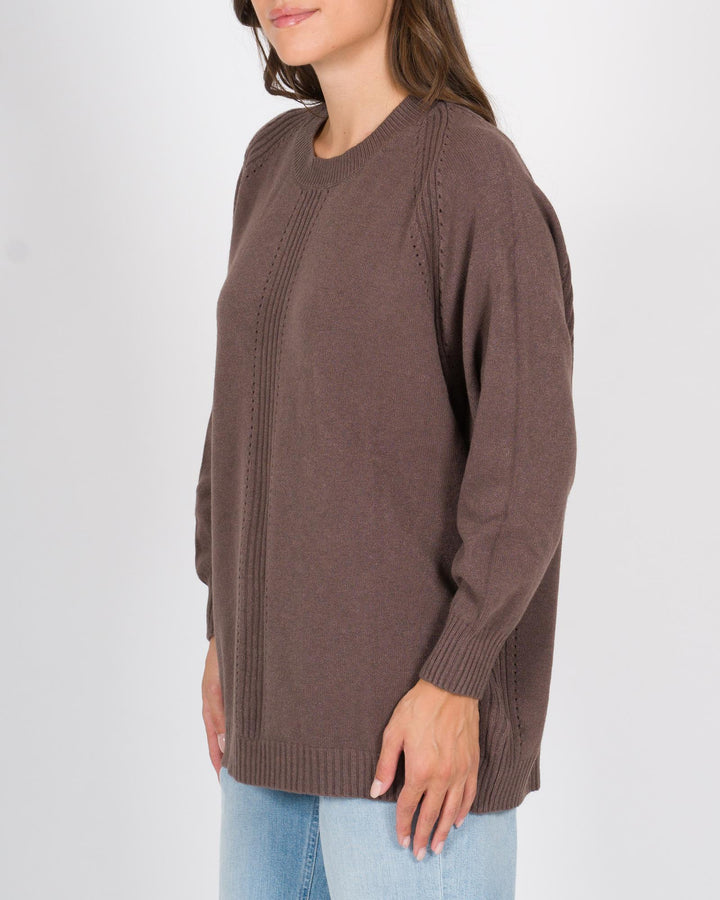 Maglia Over A coste cacao 