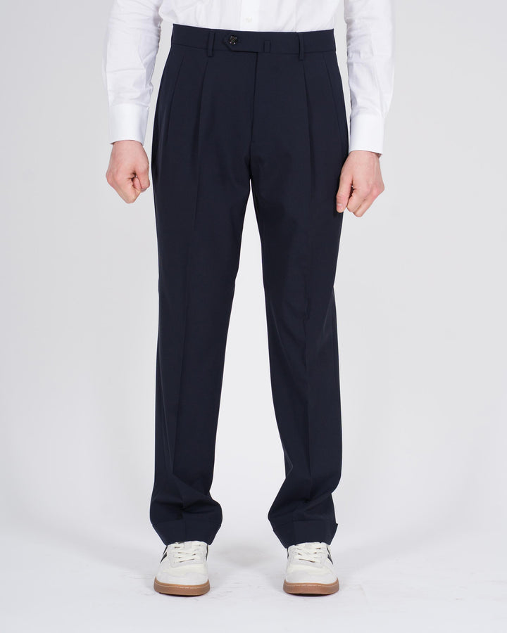 Pantaloni Negron misto lana blu 