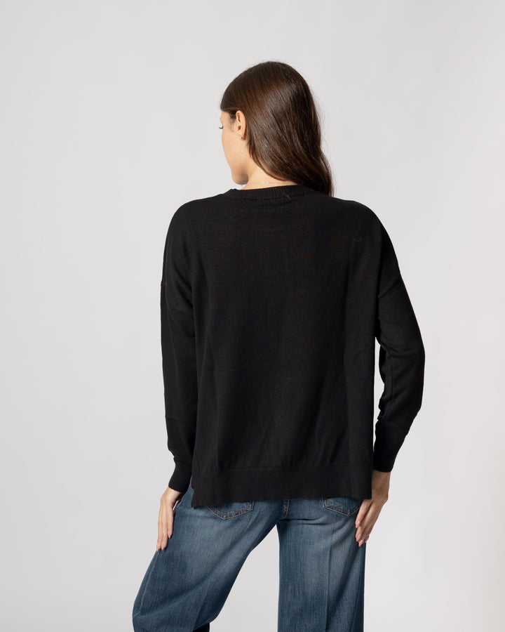 maglia spacchi nero 