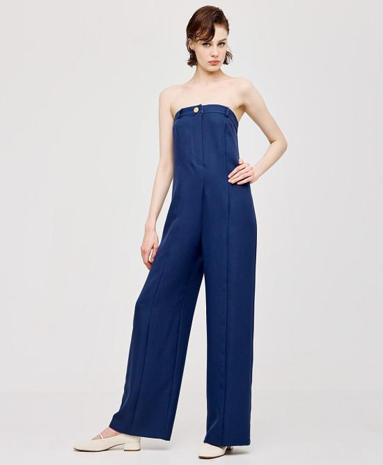 Tuta senza spalline blu 