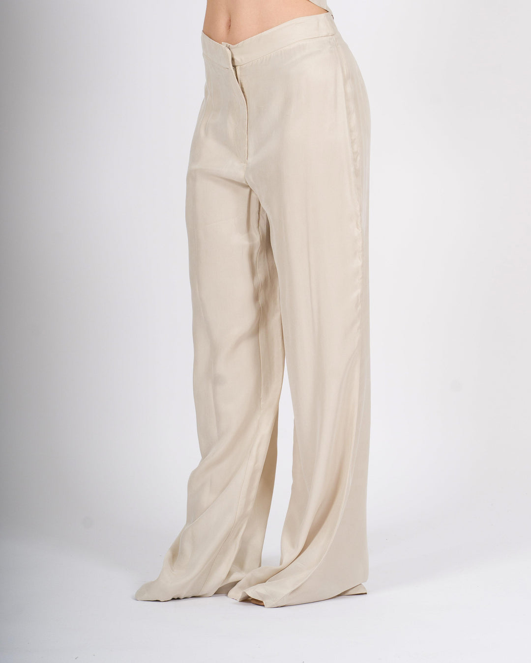 Pantalone Palazzo Silence Color beige in Cupro 