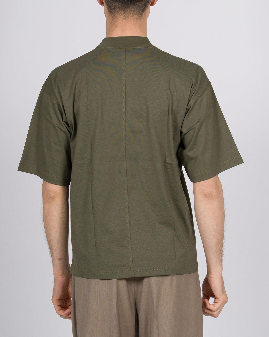 T-shirt cotone verde relax over uomo 