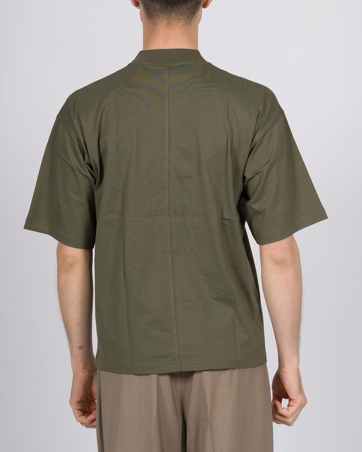 T-shirt cotone verde relax over uomo 