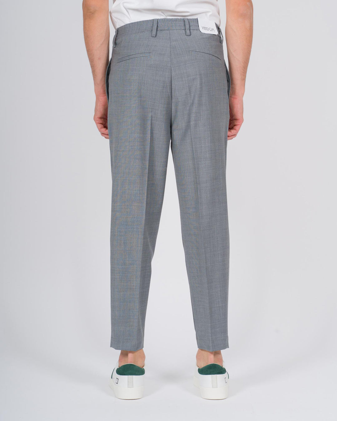 Pantaloni "Francesco" lana doppia pence grigio 