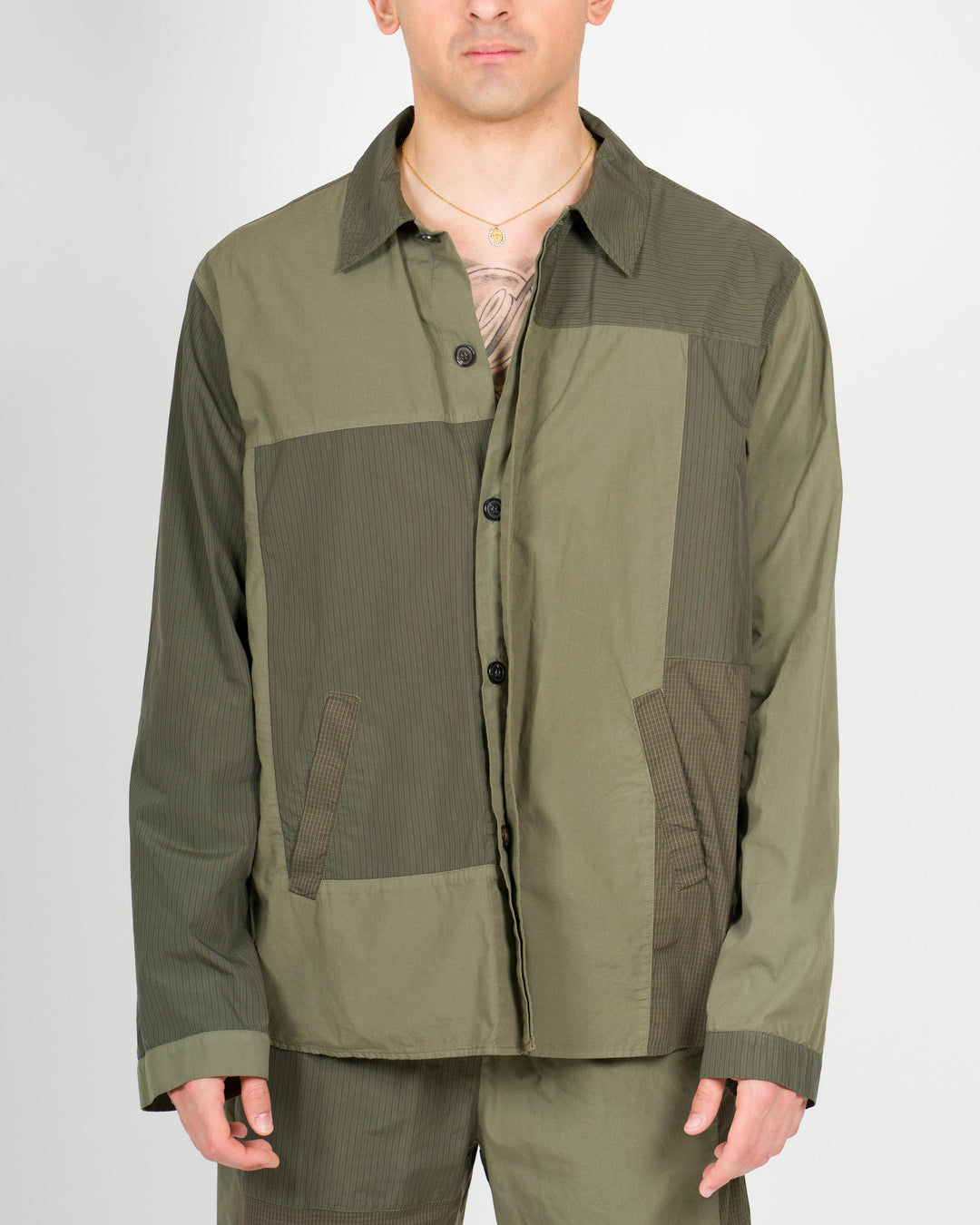 Overshirt cotone verde 