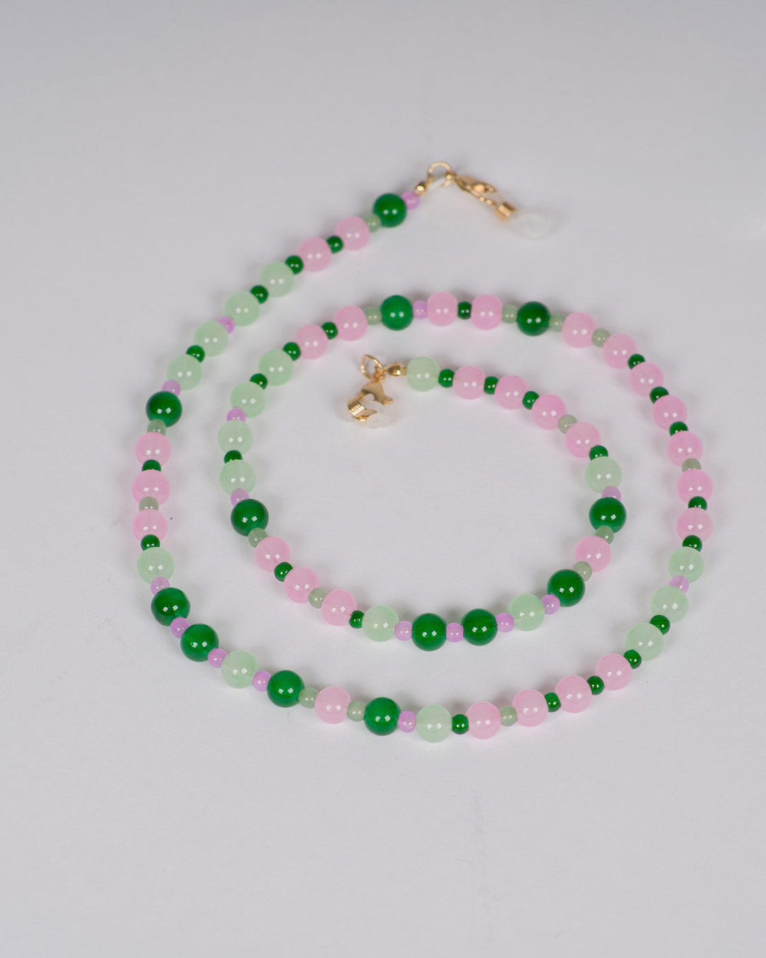 Catenina per Occhiali verde e rosa 
