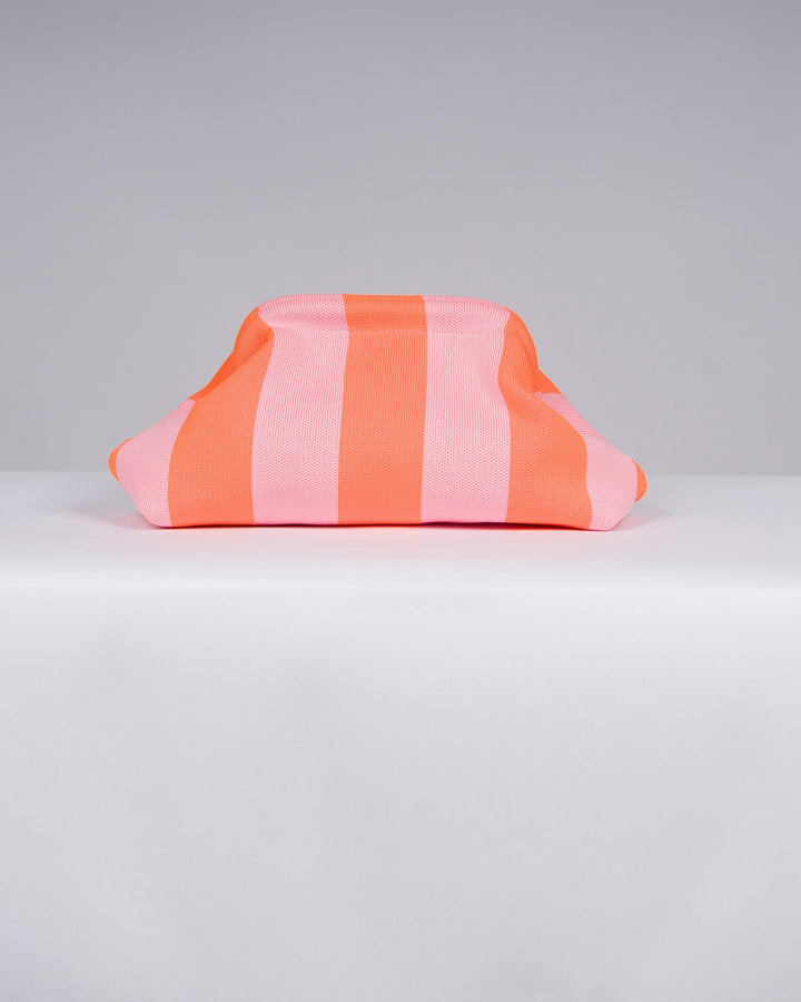 Borsa in Stoffa Rigata Rosa e Arancio. 