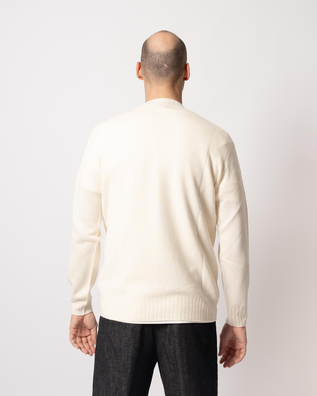 Maglia Collo Coste Panna 
