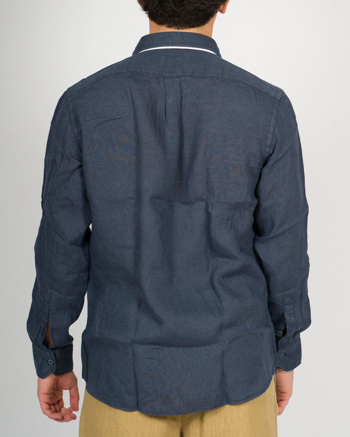 Camicia lino unito blu 
