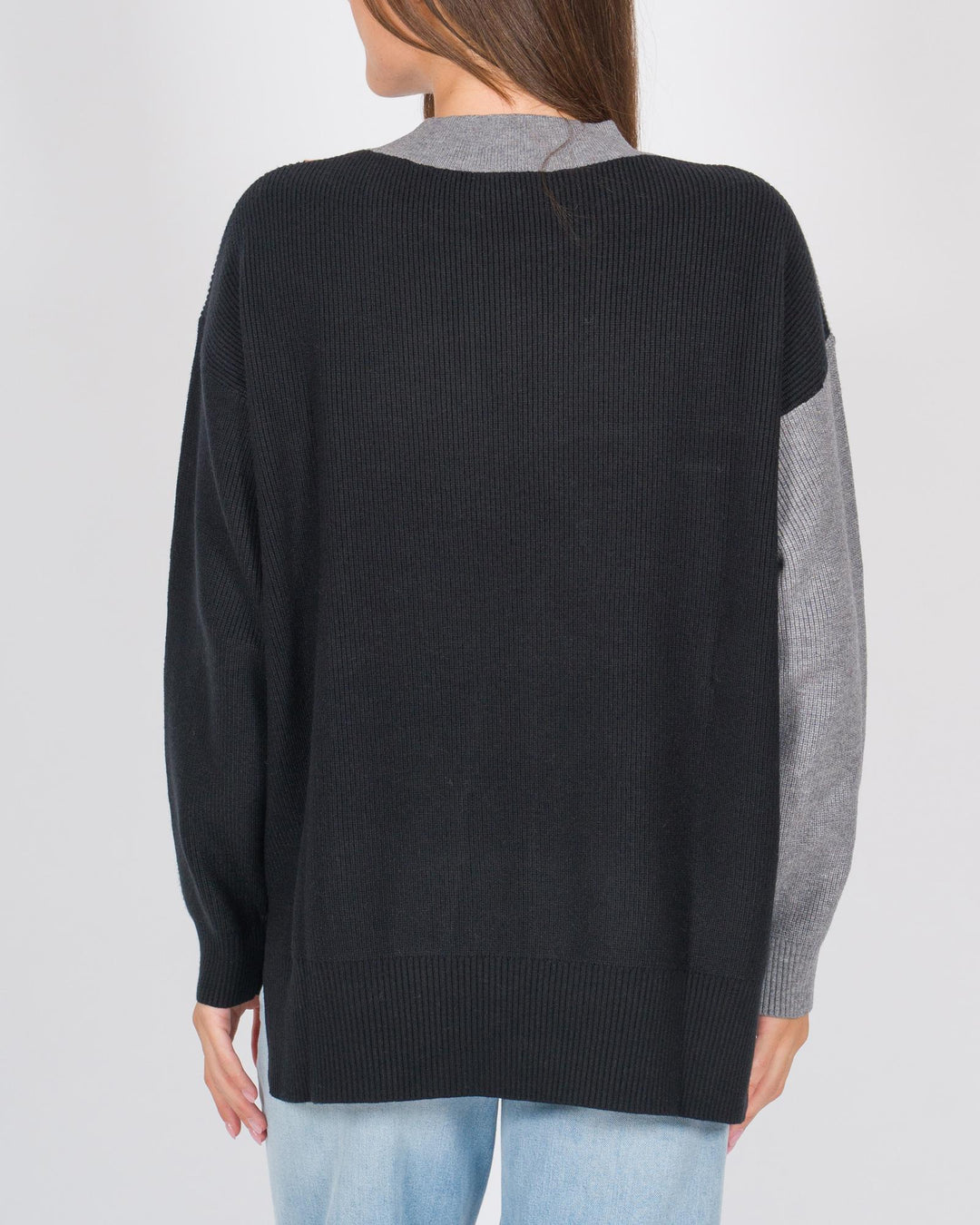 Maglia costine grigio e nero 