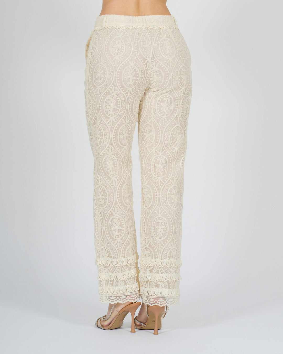 Pantalone Amosa in organza panna 