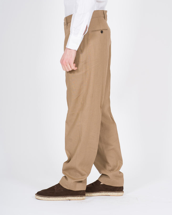 Pantaloni Negroni FF Lino camel 