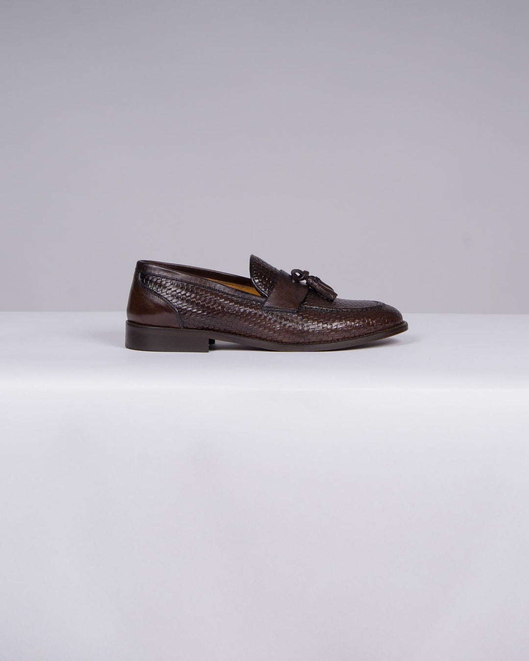 Mocassino Marrone in Pelle Canestrata con Nappine 