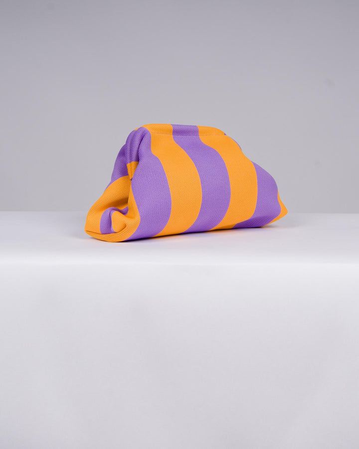 Borsa in Stoffa Rigata lilla e gialla. 