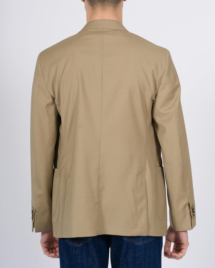Giacca doppio petto in lana beige 
