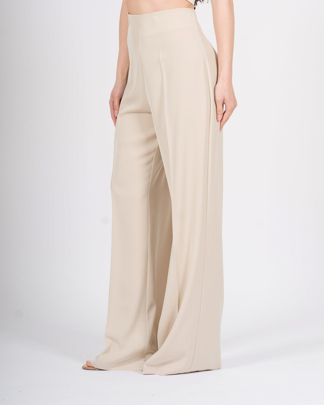 Pantalone Silence Beige Modello Palazzo 