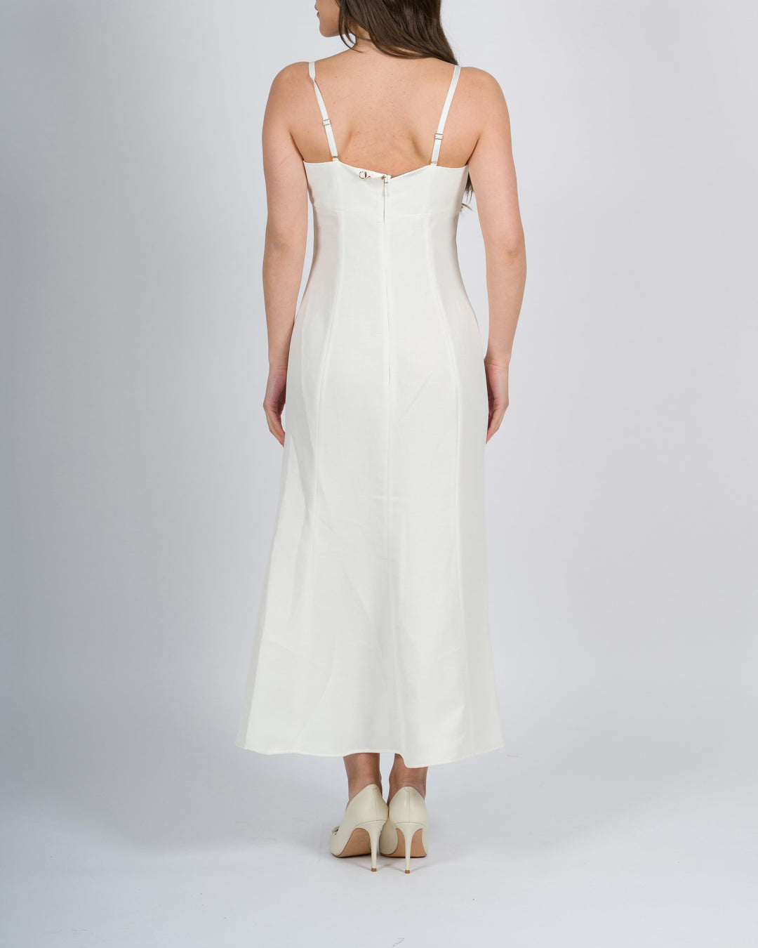 Abito lungo bustier bianco 
