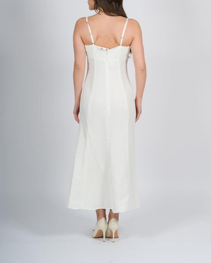 Abito lungo bustier bianco 