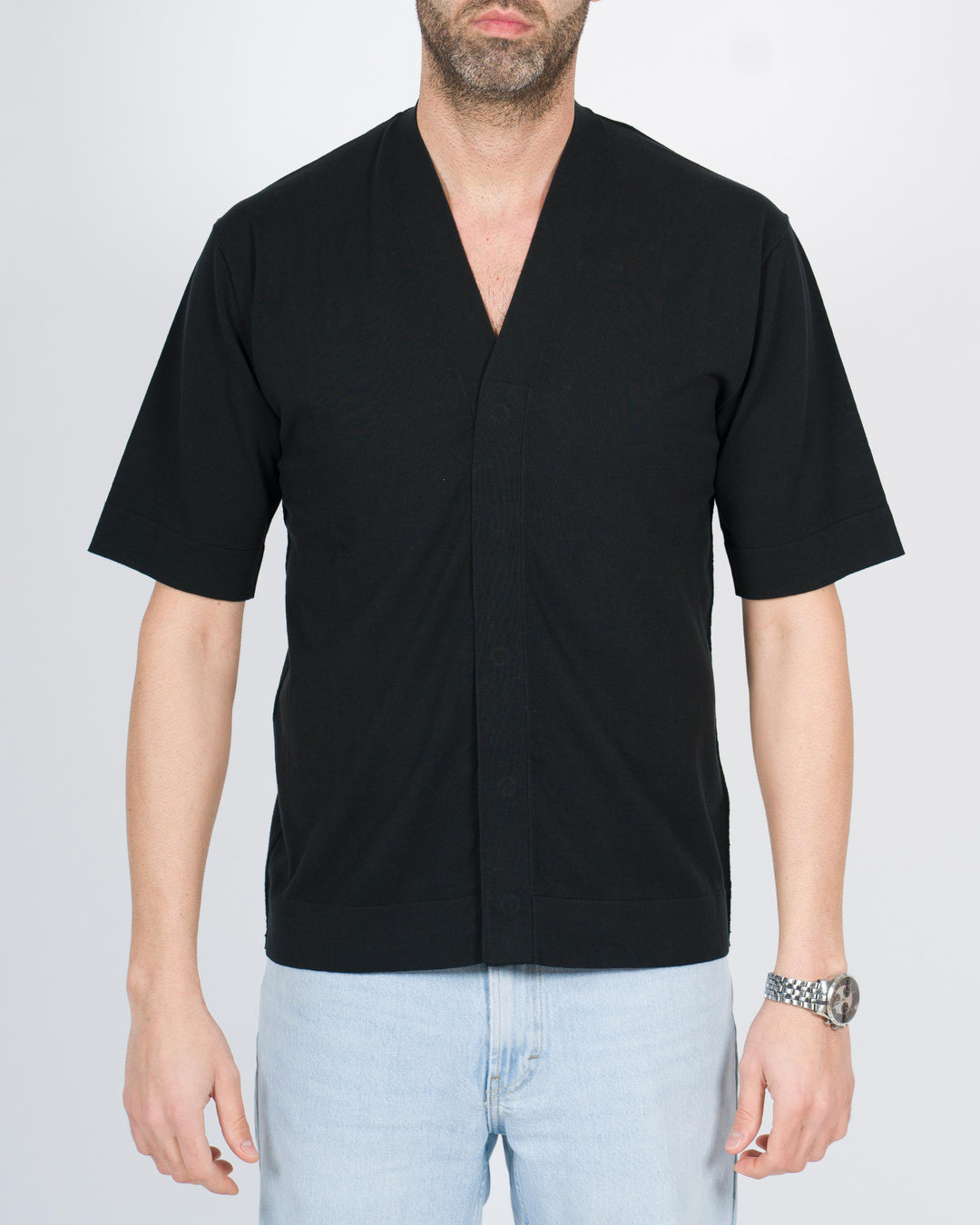Maglia cardigan extrafine nero 