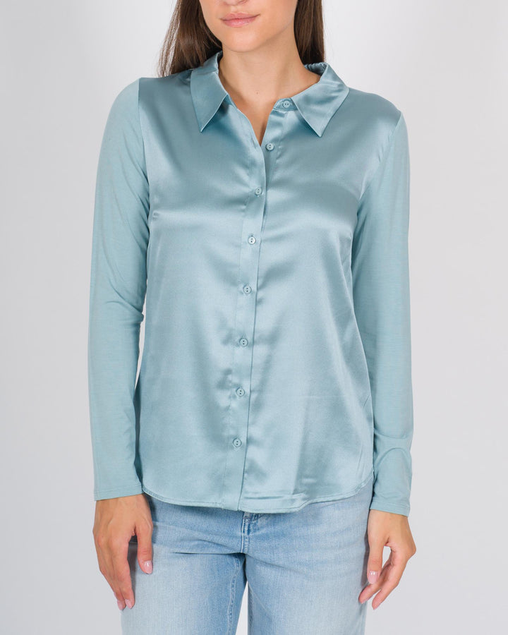Blusa-Camicia in Seta co Bottoni Tiffany 