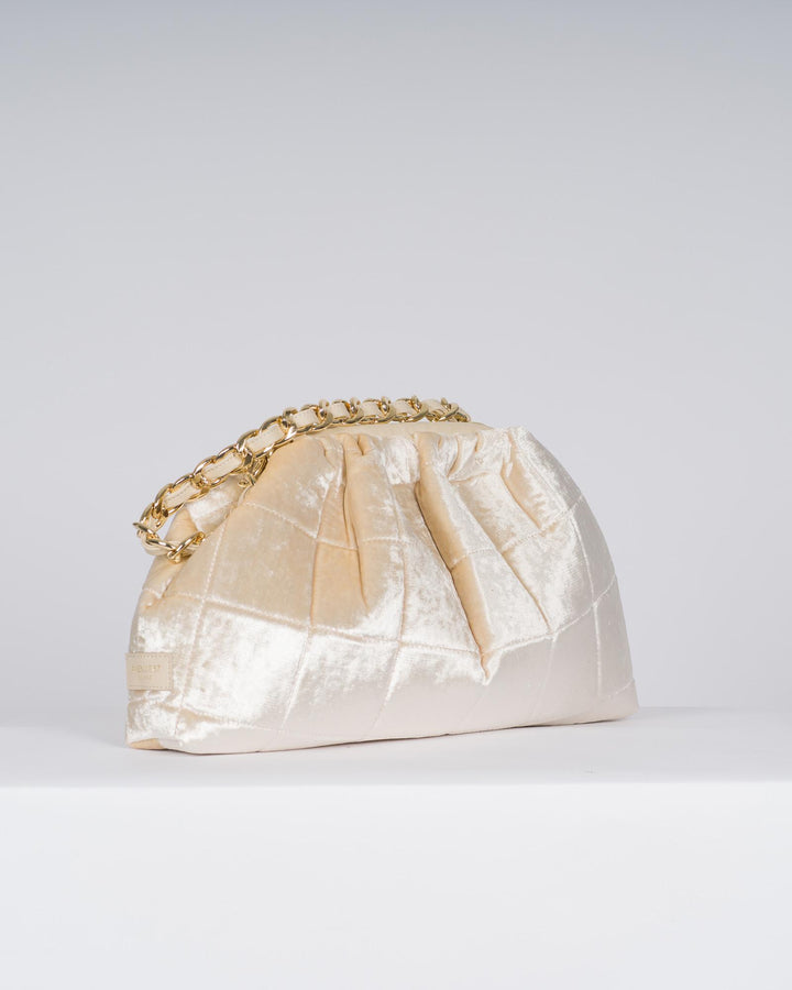 Borsa Puffy velvet beige 