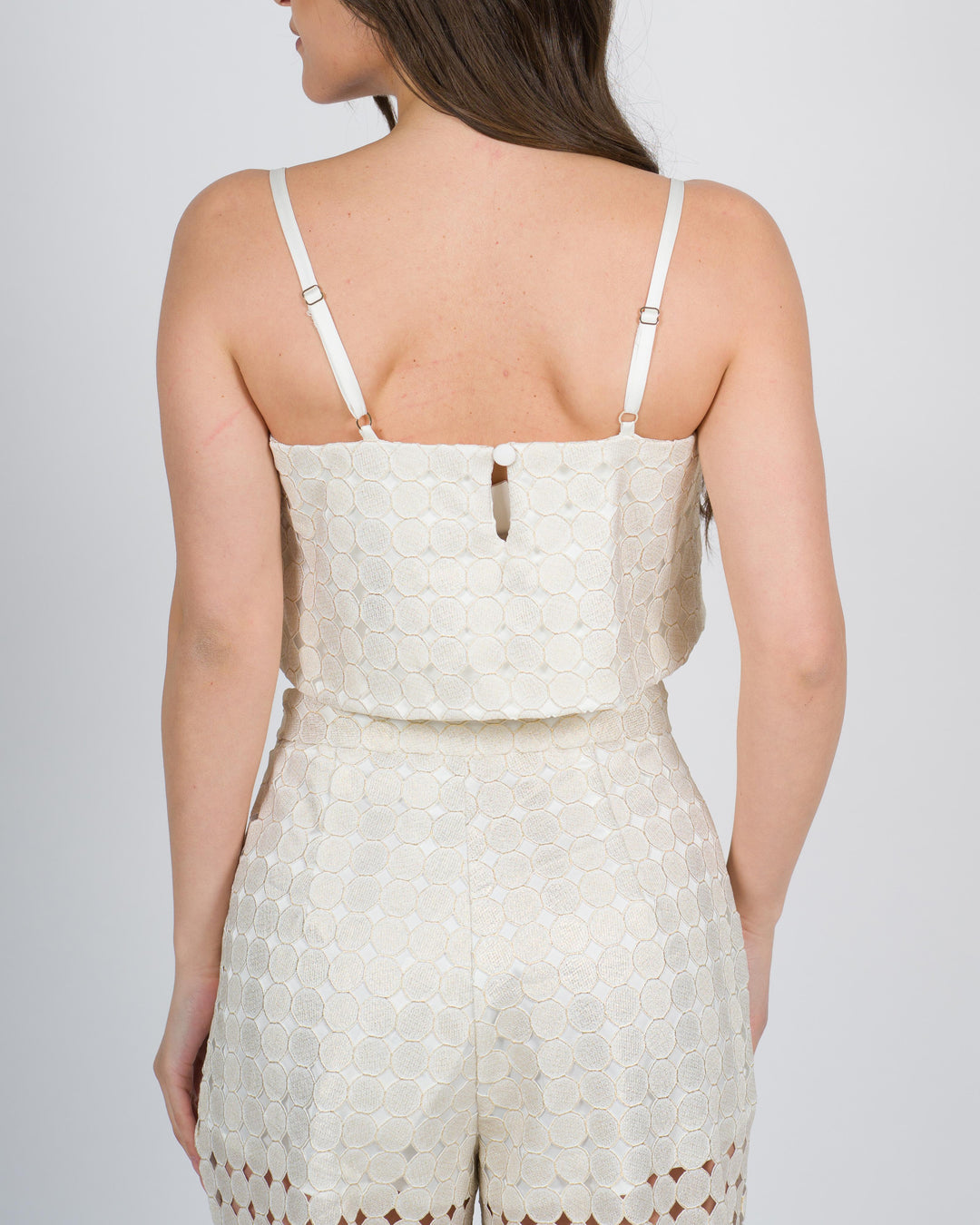 Top circles con spalline sottili panna 