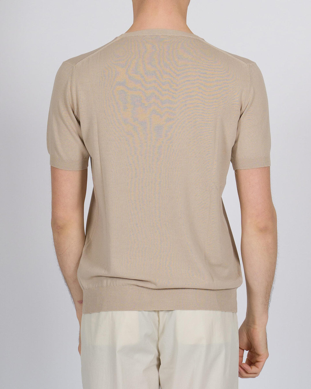 T-shirt crepe di cotone beige 