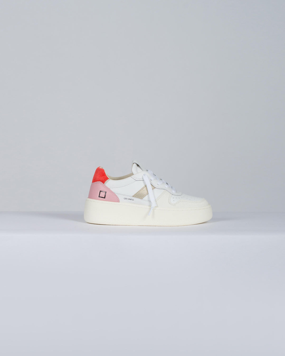 COURT PLATFORM VINTAGE CALF WHITE-RED<BR/> 