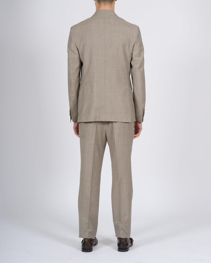 Abito doppio petto gessato Paoloni beige 