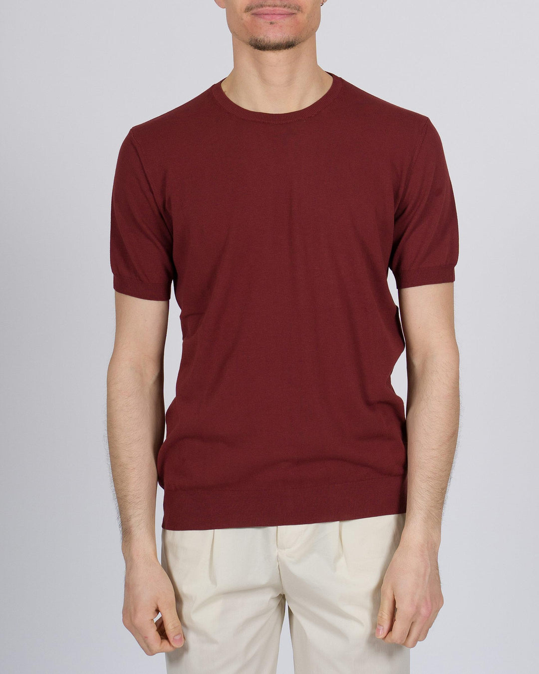 T-shirt crepe di cotone vino 
