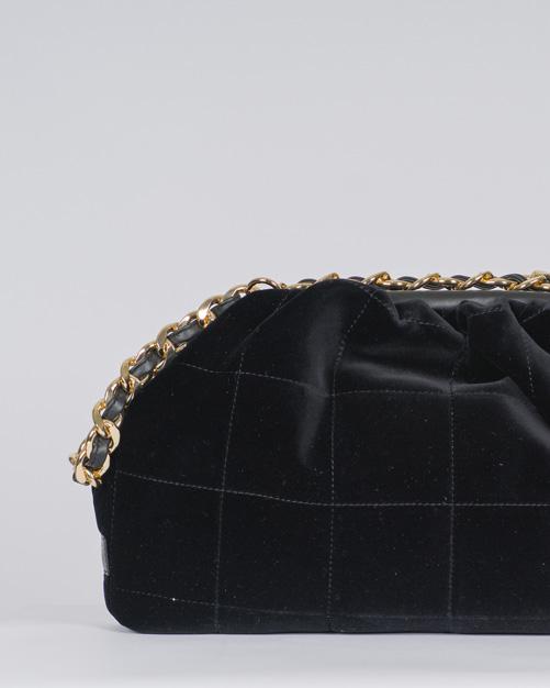 Borsa Puffy velvet nera 