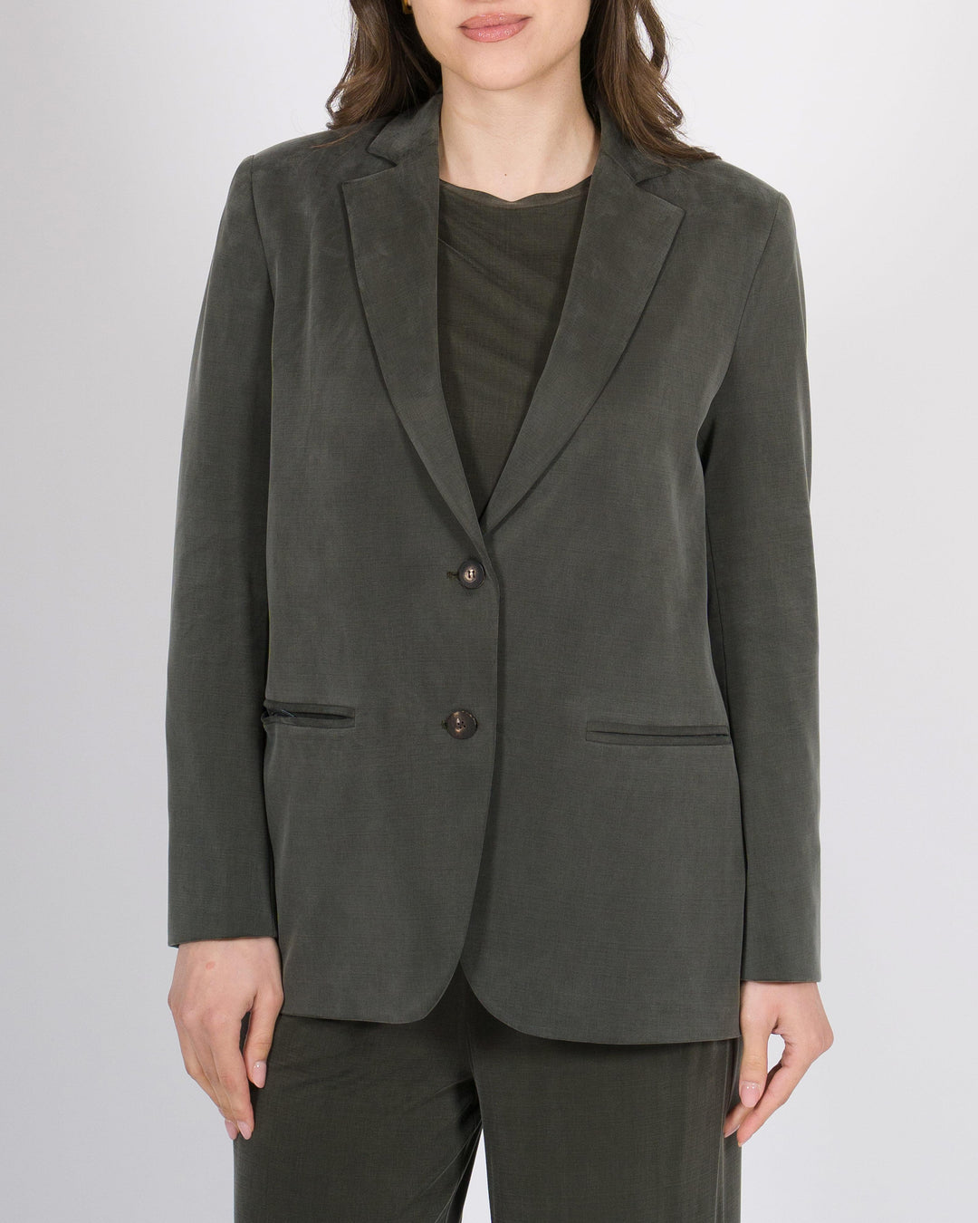 Cupro Boyfriend Wom Blazer verde 