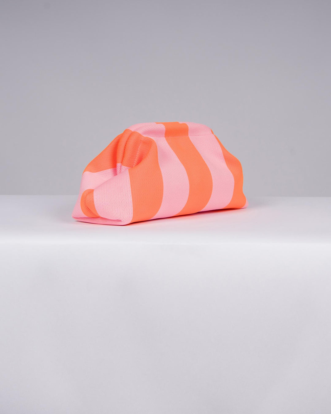 Borsa in Stoffa Rigata Rosa e Arancio. 