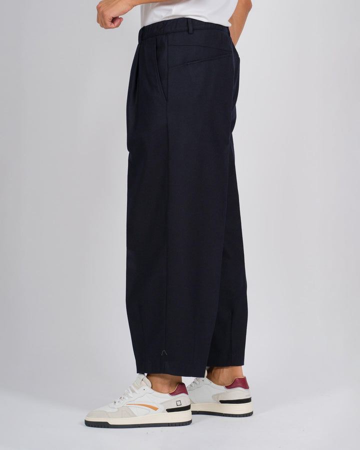 Pantalone Kochi in lana diagonale morbida blu 