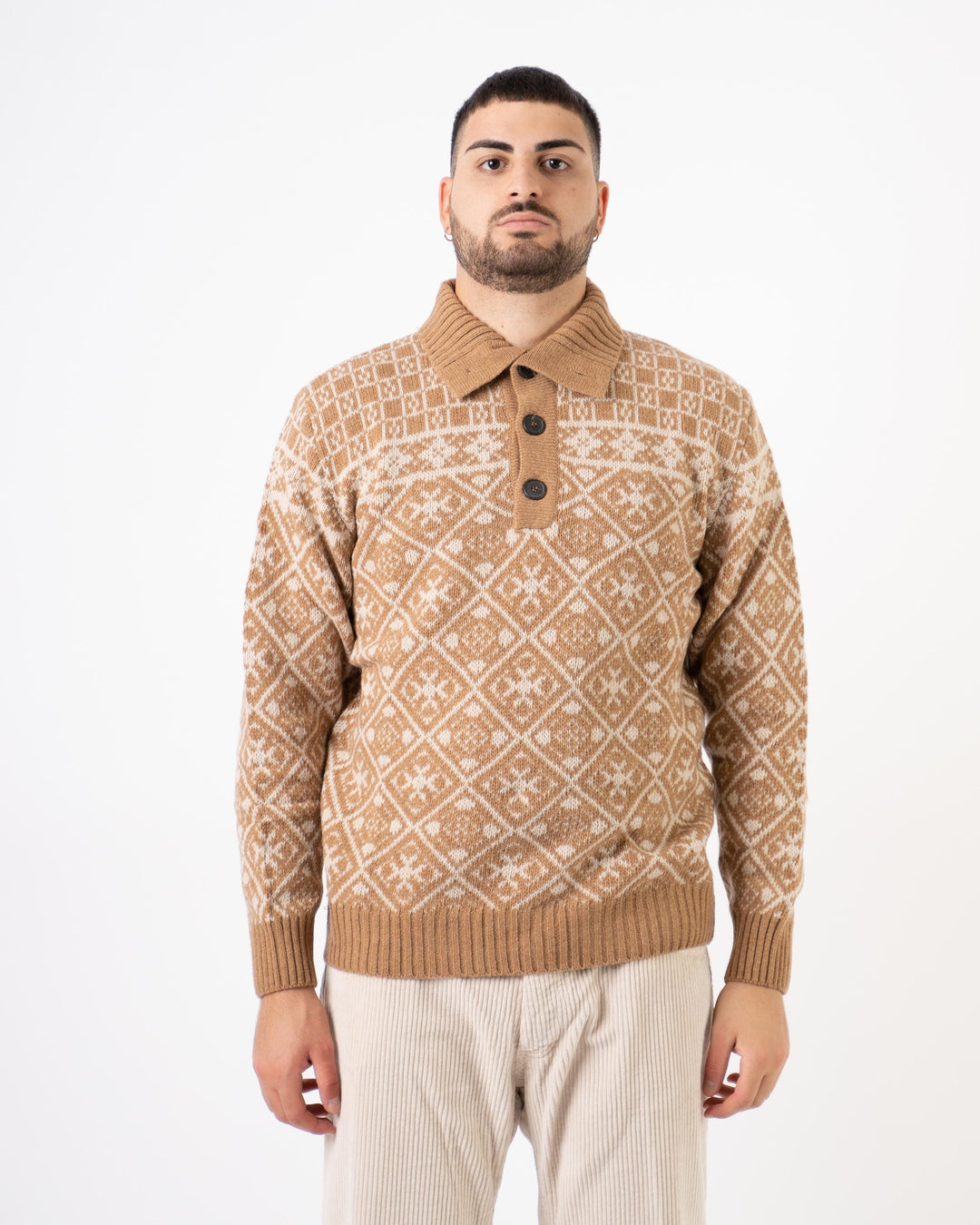 Polo Jacquard Beige 
