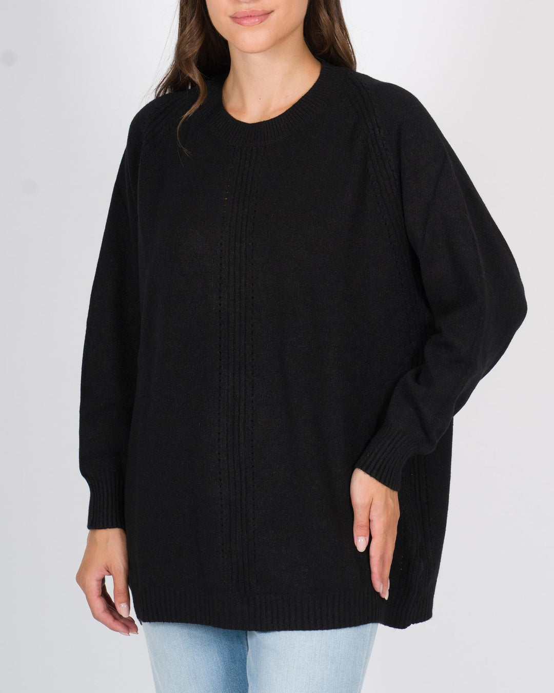 Maglia Over A coste Nero 