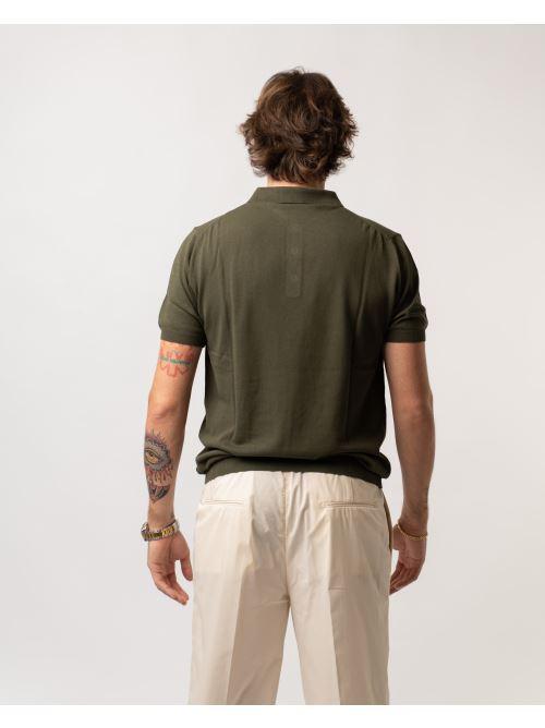 Polo Tre bottoni Verde Militare 