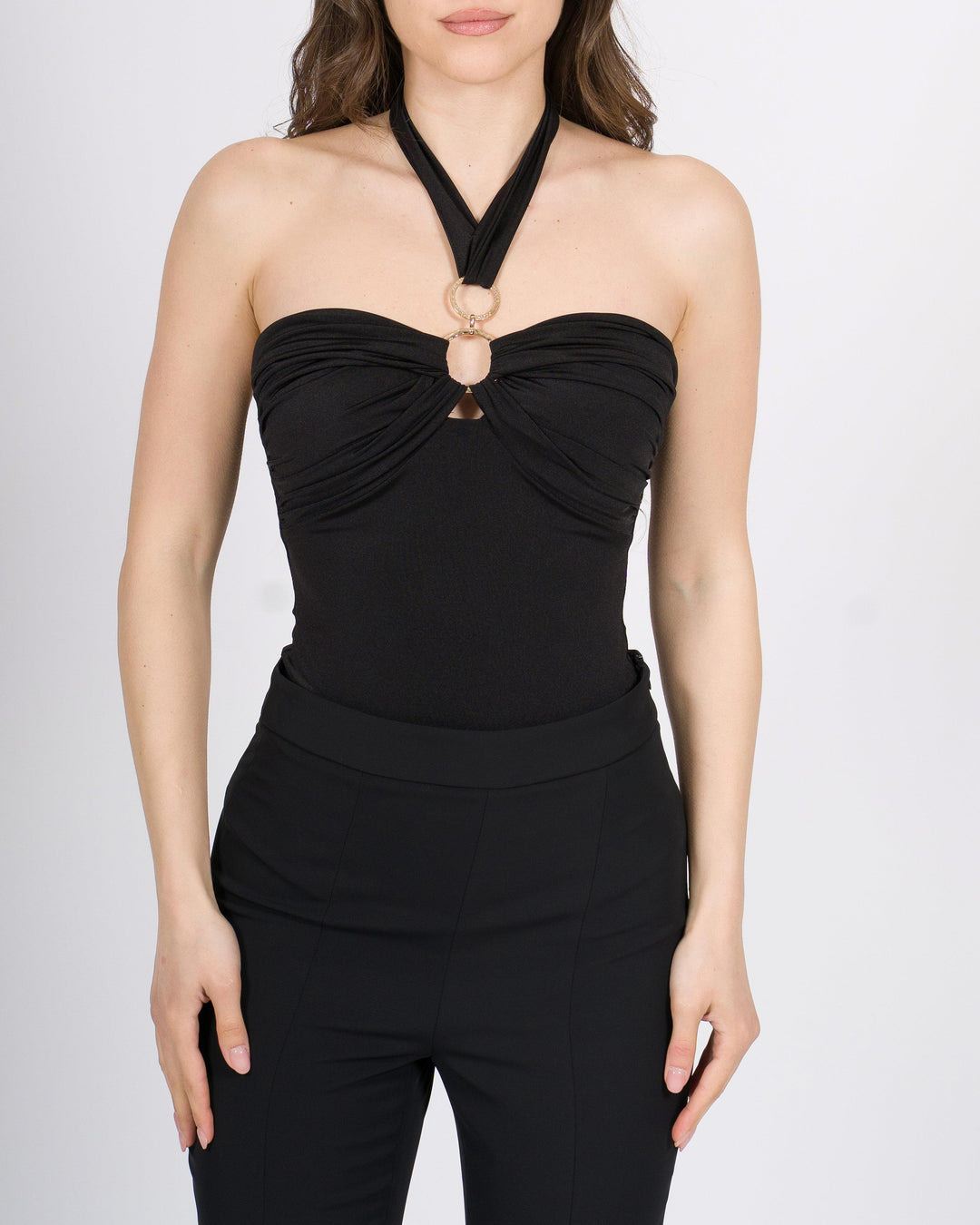 Body SILENCE NERO con Drappeggio al Seno 