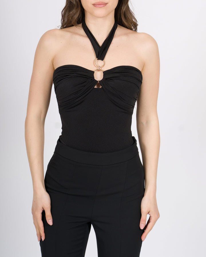 Body SILENCE NERO con Drappeggio al Seno 