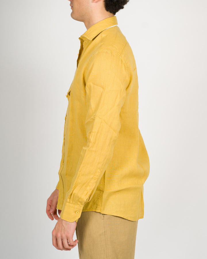 Camicia lino unito senape 