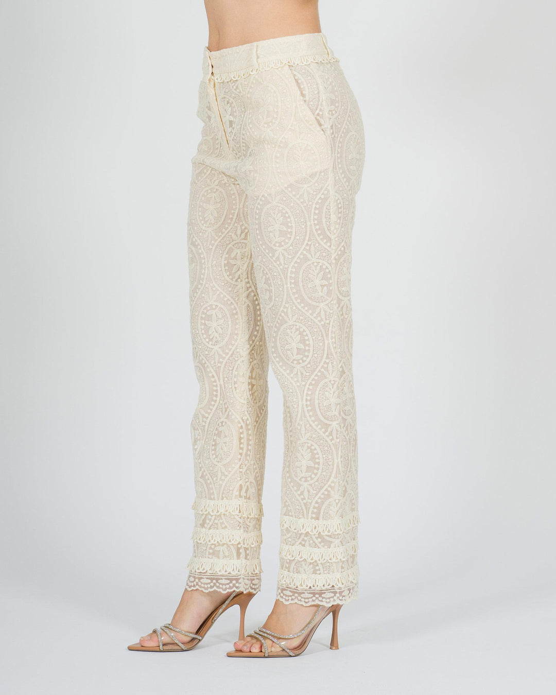 Pantalone Amosa in organza panna 