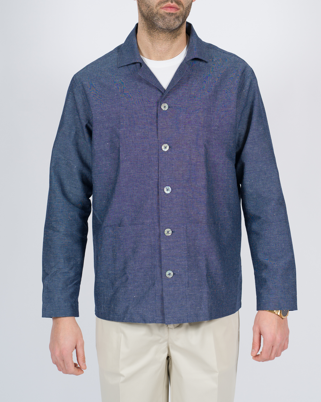 Overshirt Effetto Denim Blu 