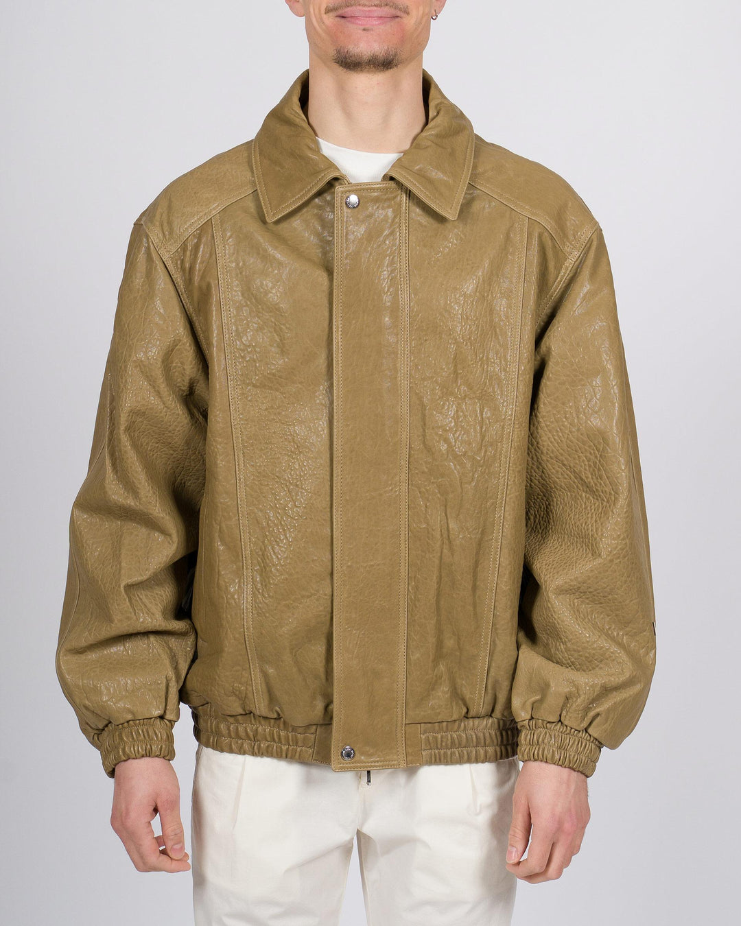Giubbotto pelle over beige New York Resident 