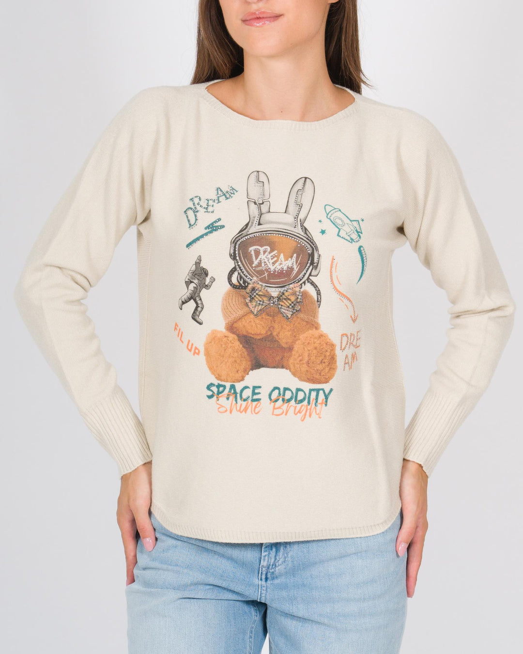Maglia con stampa Dream beige 