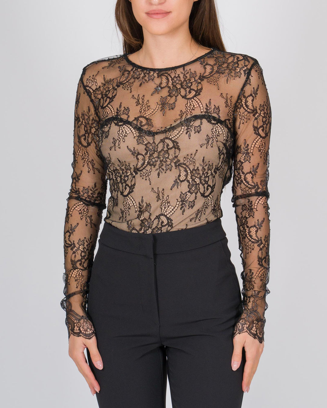 Body pizzo nero 